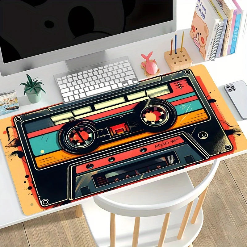 Music Cassette Tape Design Mouse Pad Desk mat High quality material gaming mat Natural rubber base suitable for office and game