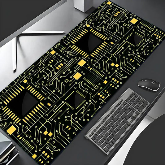 Retro Circuit Board Pattern Mouse Pad Large Computer Accessories Office Game Table Mat Rubber Anti-slip Mousepad Decor Desk Pad