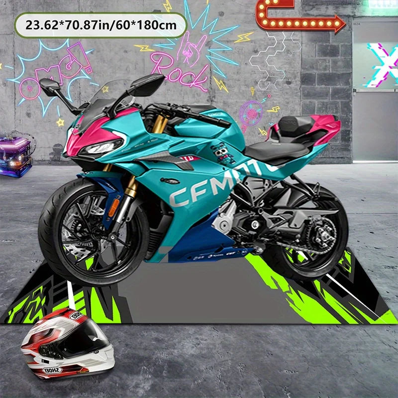 VIKAMA motorcycle garage floor mat display mat non-slip greasy carpet motorcycle enthusiast studio home decoration