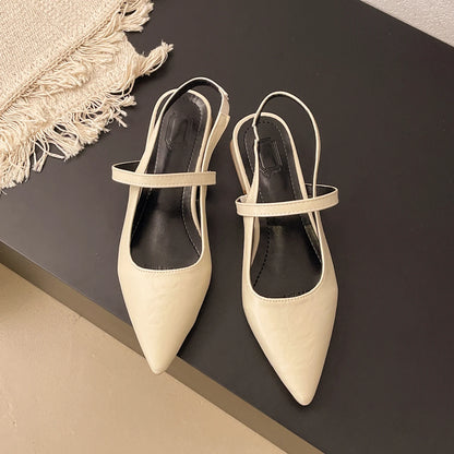 Luxury Summer Pointed Toe Women Sandals Fashion Singbacks Mules Shoes Ladies Elegant Low Heel Stripper Party Sandalias