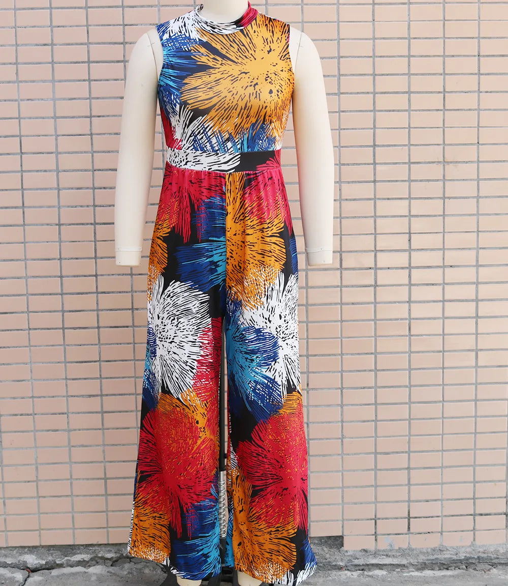 Slim Fitting Printed Sleeveless Women's Jumpsuit 2023 Spring New Casual Pants Rompers