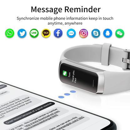 LIGE 1.1 Inch Amoled Heart Rate Monitor Smart Bracelet Wristband Slim Smart Watch Men Women Waterproof  Fitness Tracker Band