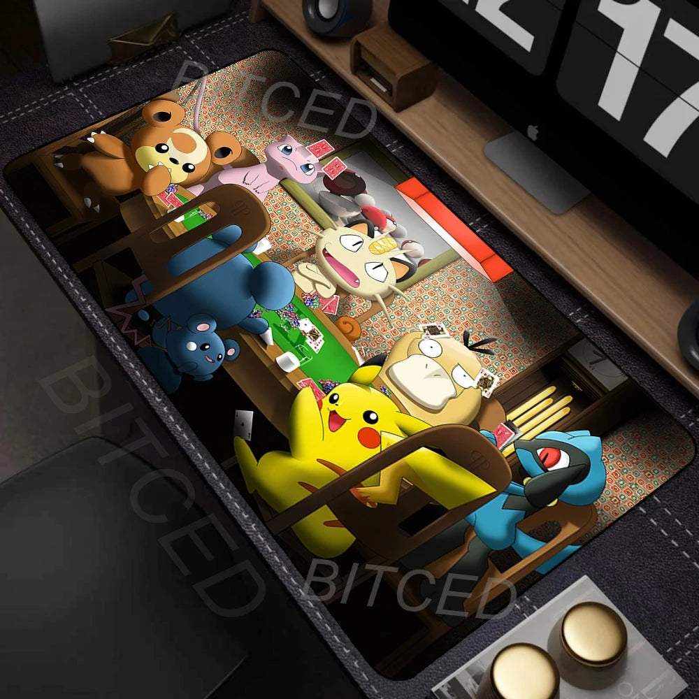 Art Anime Mouse Pad Colorful Gamer Cabinet Mousepad P-pokemon Keyboard Rug Laptop Gaming Rubber Non-slip Pc Accessories Desk Mat