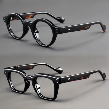 A Set of 2 vintage Round and Square Reading Glasses, Suitable for Both Men and Women, Designed to Assist with Presbyopia