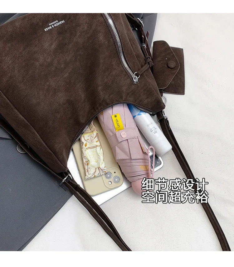 Fashionable Retro Versatile Crossbody Bag New Style Pure Color Multi-Function Single Shoulder Bags Elegant Quality Handbag