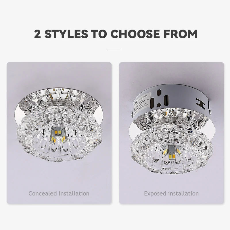 Aisle Flush LED Ceiling Lamp Living Room Crystal Corridor Aisle Lights LED Ceiling Lights Luces Front Techo Balcony Lamp Porch