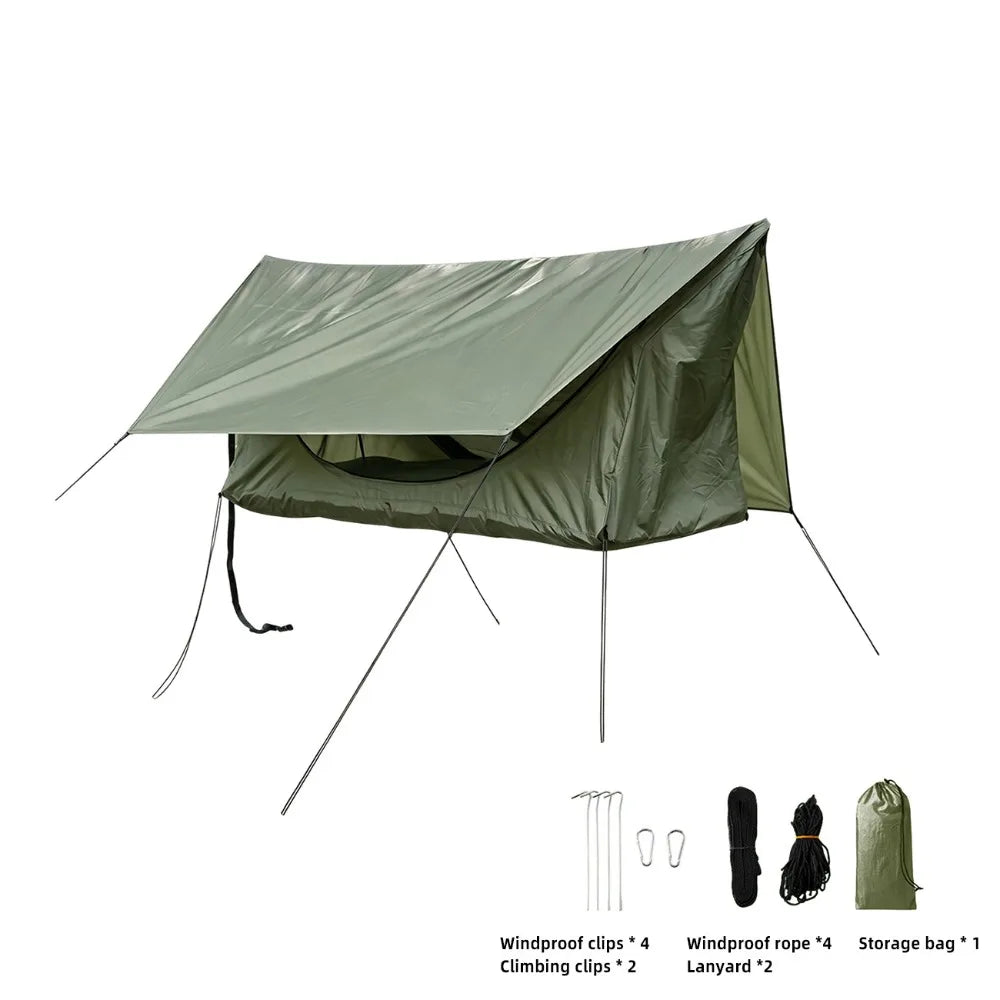 200x80cm Mosquito Net Hammock Sunshade Canopy Rainproof Outdoor Camping Shelter with Mosquito Net Portable Swing Hammock