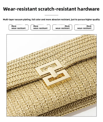 Straw Woven Clutch for Women Raffia Crochet Beach Rattan Causal Female Party Wedding Evening Bag New Summer Luxury Purse Handbag