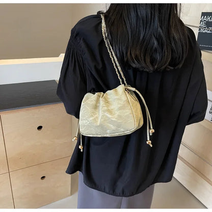 Chain Bag Ladies PU Leather Shoulder Bags Purse for Women Fashion Crossbody Bags Underarm Bag Small Square Satchel Handbag Bolas