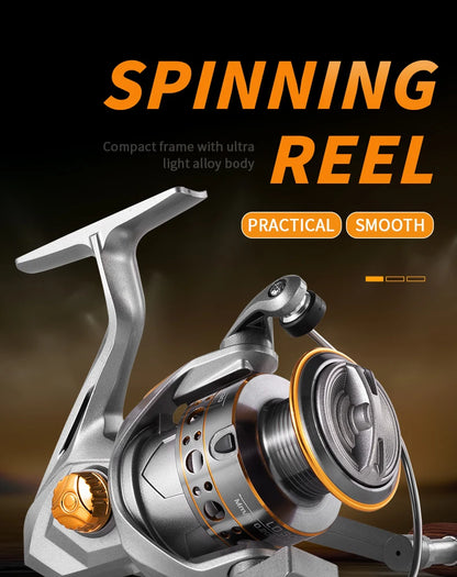 Rooblinos LD Lightweight Spinning Reel 5.2:1 Gear Ratio Smooth Fishing Reel for Trout Bass Freshwater Saltwater Fishing