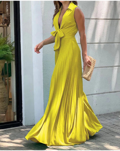 Women's Sleeveless Bodysuit Loose Wide leg pants Sexy V Neck Sleeveless Full Jumpsuits Fashion Casual Lady Streewear Overalls