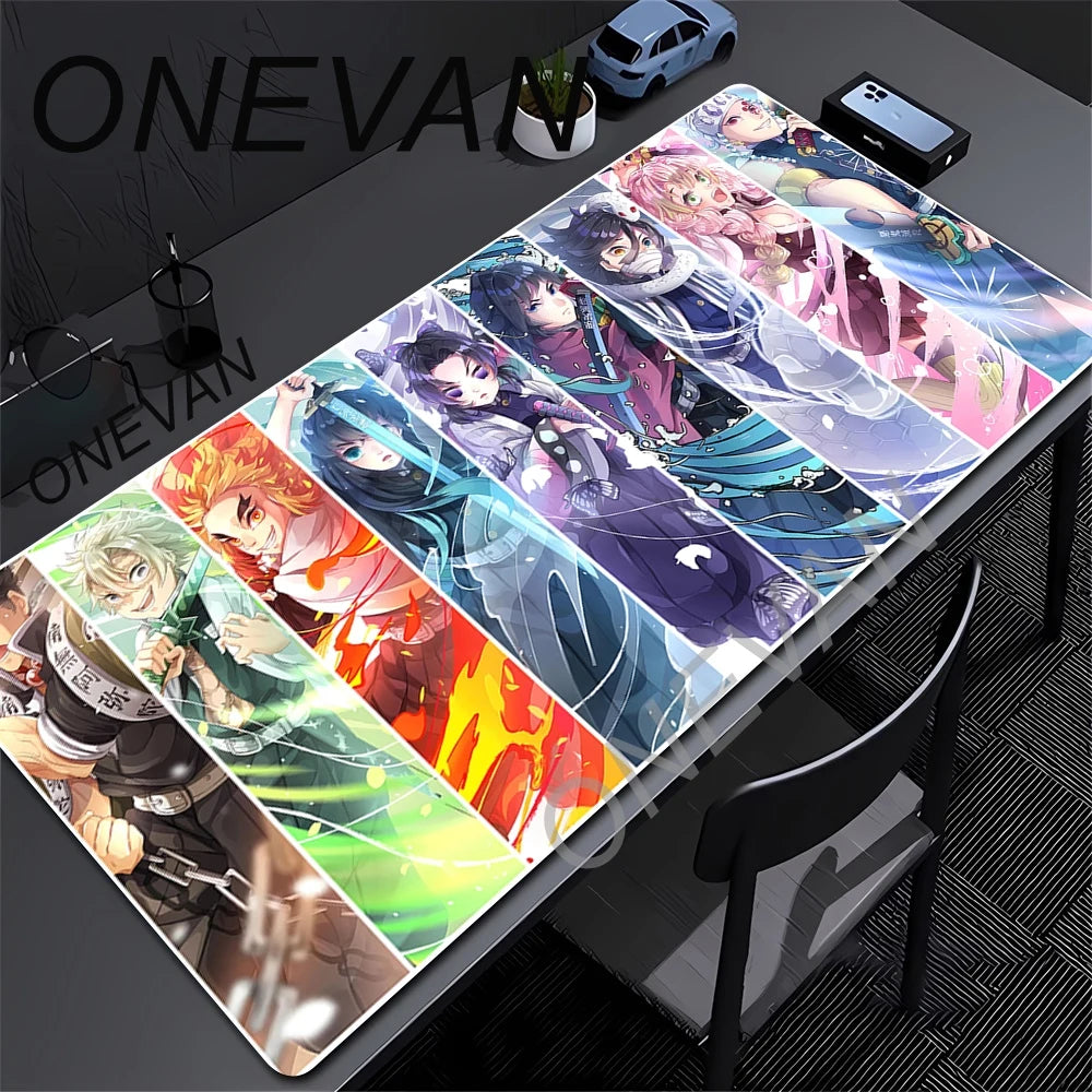 Mouse Pad Gaming Laptops Keyboard Mat Xxl Pc Desk Protector Deskmat Gamer Mats Anime Demon Slayers Rengoku Kyoujurou Pc Mousepad