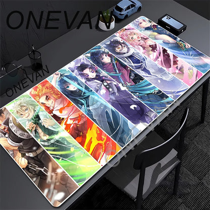 Mouse Pad Gaming Laptops Keyboard Mat Xxl Pc Desk Protector Deskmat Gamer Mats Anime Demon Slayers Rengoku Kyoujurou Pc Mousepad