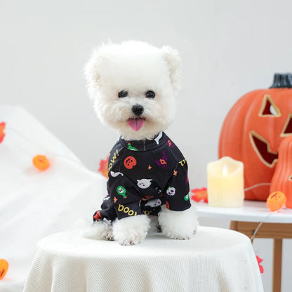 Girl Halloween Pajamas Apparel For Small Dogs Chest Closed Pet Indoor Home Wear Clothes Overall Tracksuit Chihuahua Yorkshire