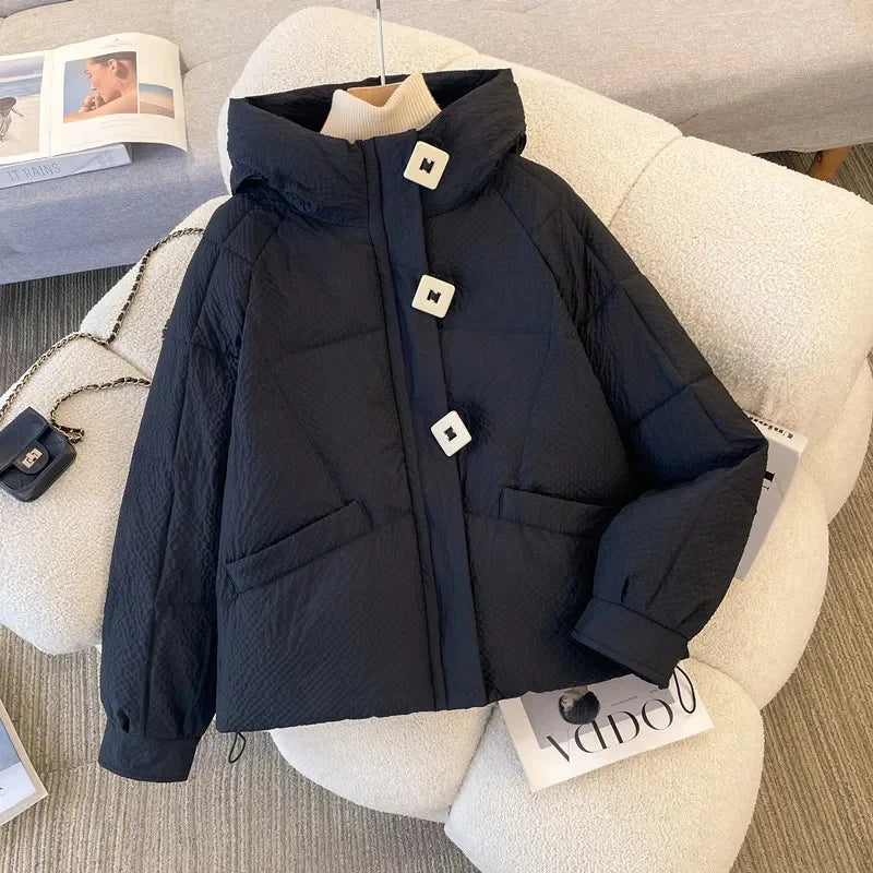 Women Winter Coat Jacket Warm Down Cotton Parkas 2026 Korean New Female Loose Hooded Down Coat Women's Parkas