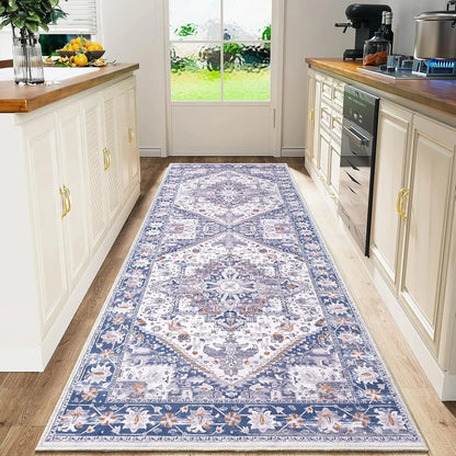 VIKAMA Boho Persian Flannel Carpet Kitchen Floor Mat Hallway Rug Sofa Cushion Bedside Rug Carpet For Live Room Long Rug Home