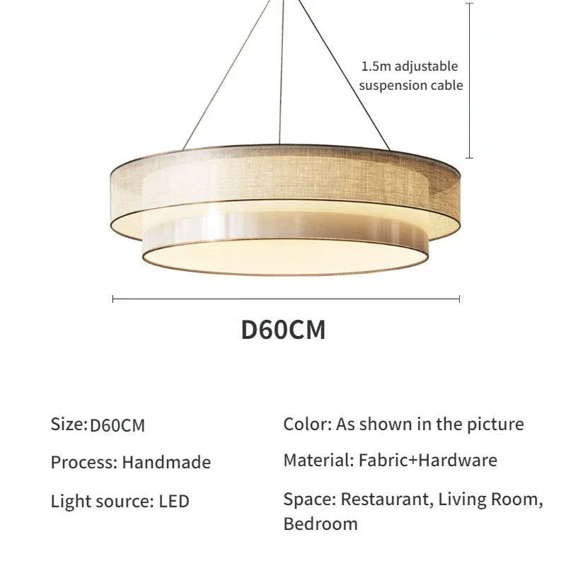 Nordic Fabric Art Led Pendant Lights For Living Dining Room Kitchen Coffee Tables Bedroom Chandelier Home Decor Light Fixture