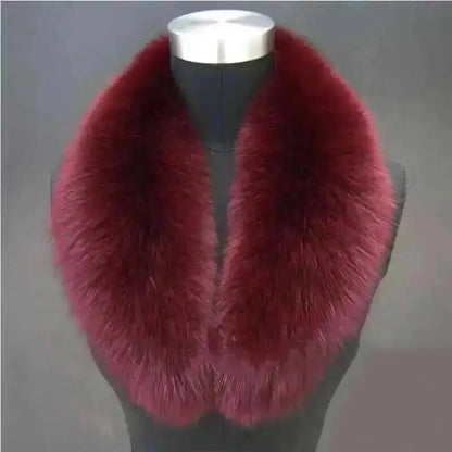 Natural Color Raccoon Fox Real Fur Collar Scarf Genuine Big Size Scarves Warp Shawl Neck Warmer Stole Muffler with Clip Loops #6