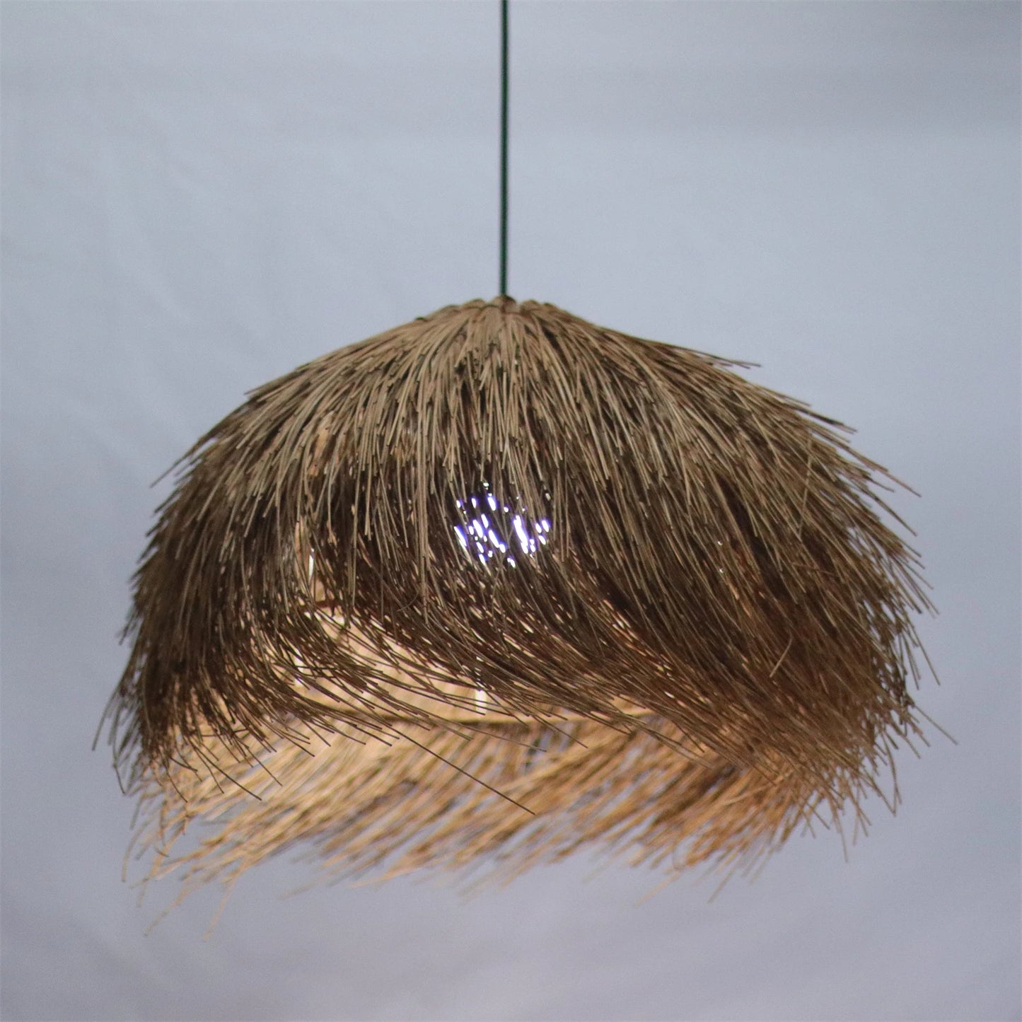 Japanese Wabi Sabi LED E27 Pendant Lights 50CM Rattan Straw Hat Chandelier Retro B&B Suspend Lamp Retro Raffia Decor Droplight