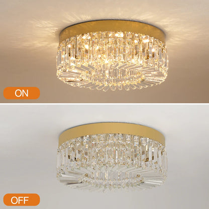 Gold Luxury Crystal Ceiling Lamp Living Room Modern Chandeliers Decoration Led Ceiling Lights Lighting Fixture Diameter 40 50cm