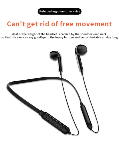 Wireless 9D Bluetooth Headset Neck Hanging Stereo Noise Reduction Universal 5.0 In Ear Sports Headset Microphone For Smart Phone