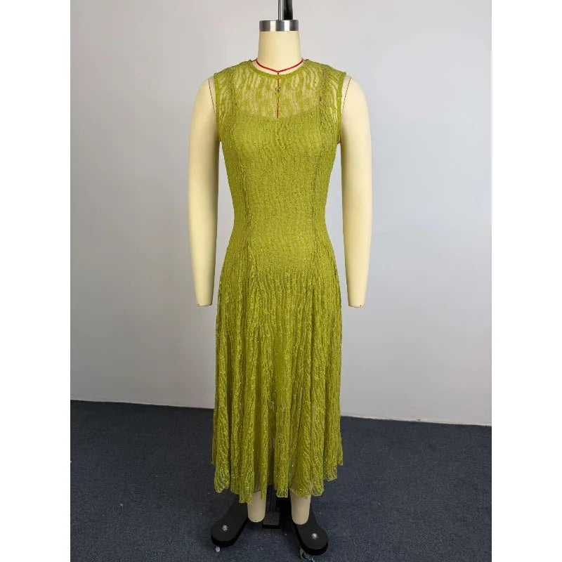 Elegant Sleeveless A-line Long Tank Dress for Women Summer 2026 Streetwear INS Education Party Cocktail Night Out Long Dresses