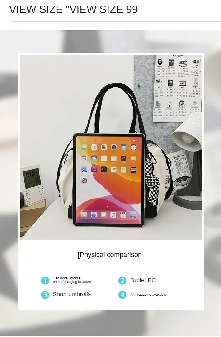 Women New Crossbody Bag Wholesale Large Capacity Couple Shoulder Bag New Casual Nylon Tote Bag Luxury Drawstring Handbag 2025