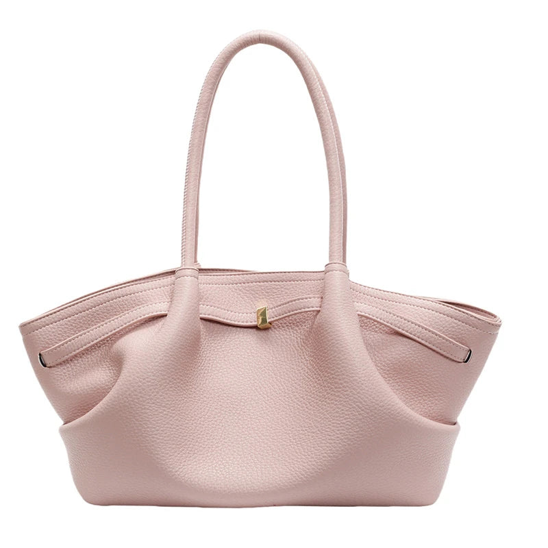 2026 New Lychee Pattern Underarm Shoulder Bags For Women Soft PU Leather Large Capacity Mini Tote Bag Luxury Designer Handbags