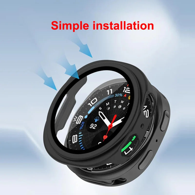 Tempered Glass+Case for Samsung Galaxy Watch 8 44mm 40mm Full PC bumper Cover Screen Protector Galaxy Watch 8Classic Accessories