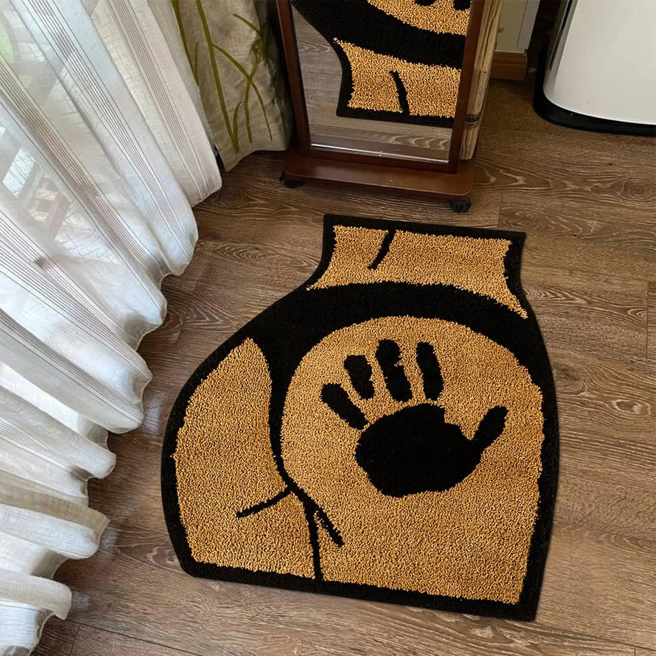 VIKAMA Creative Bathroom Rug, Absorbent and Non-slip Shower Bathtub Mat, Soft Bedroom Bedside Carpet, Home Decoration