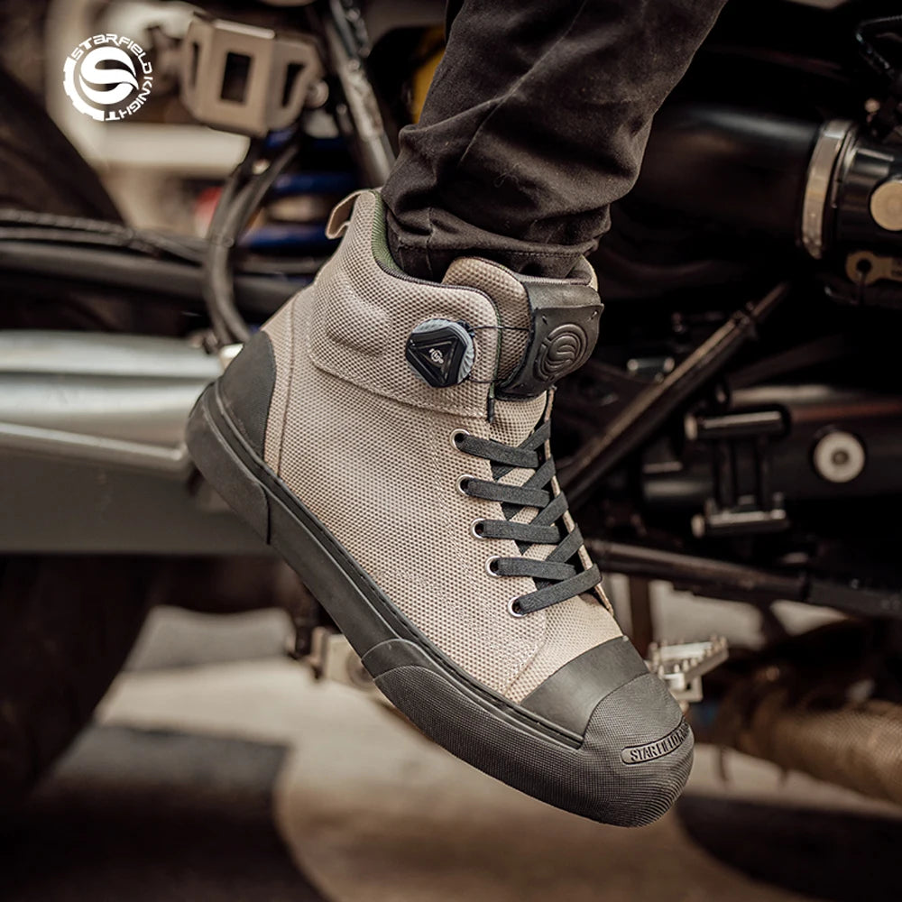 Retro Motorcycle Riding Shoes Hard Protective of Toe Mountain Bike Shoes Casual Shoes Moto Boots Unisex Wearable Motocross Boots