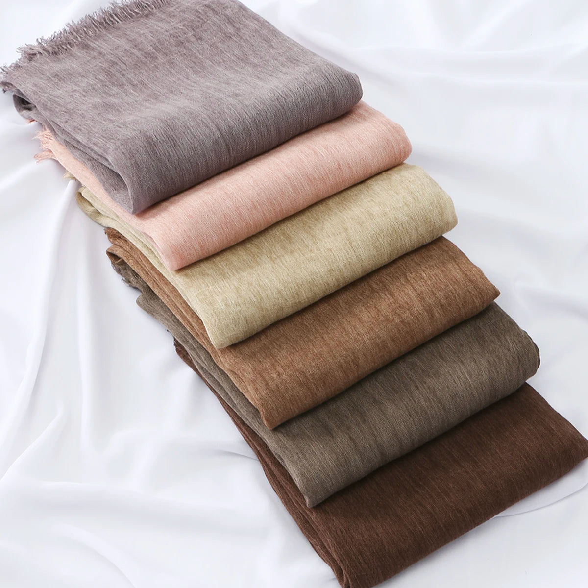 Women Crinkle Modal Rayon Hijab Muslim Scarf Shawls Solid Color Headband Femme Breathable Headwrap Turban Ramanda 180*70cm