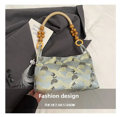Shoulder Bags Tassel Decoration Embroidered National Style Hasp Sewing Thread 2026 Spring New Hot Sale Women's Handbags