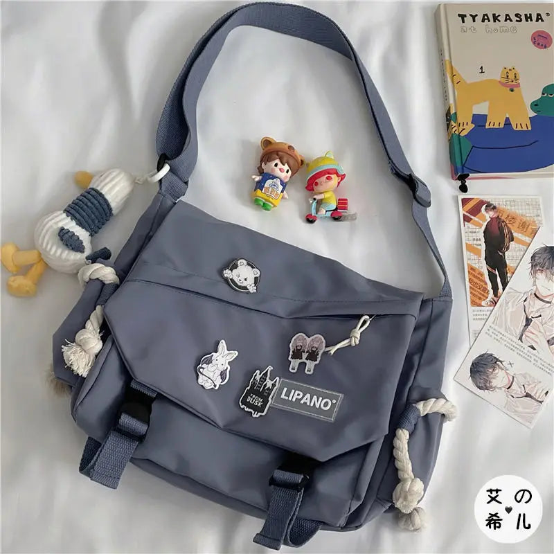 Shoulder Bag Large Capacity Crossbody Bag Retro Workwear Postman Bags for Women Nylon Handbags