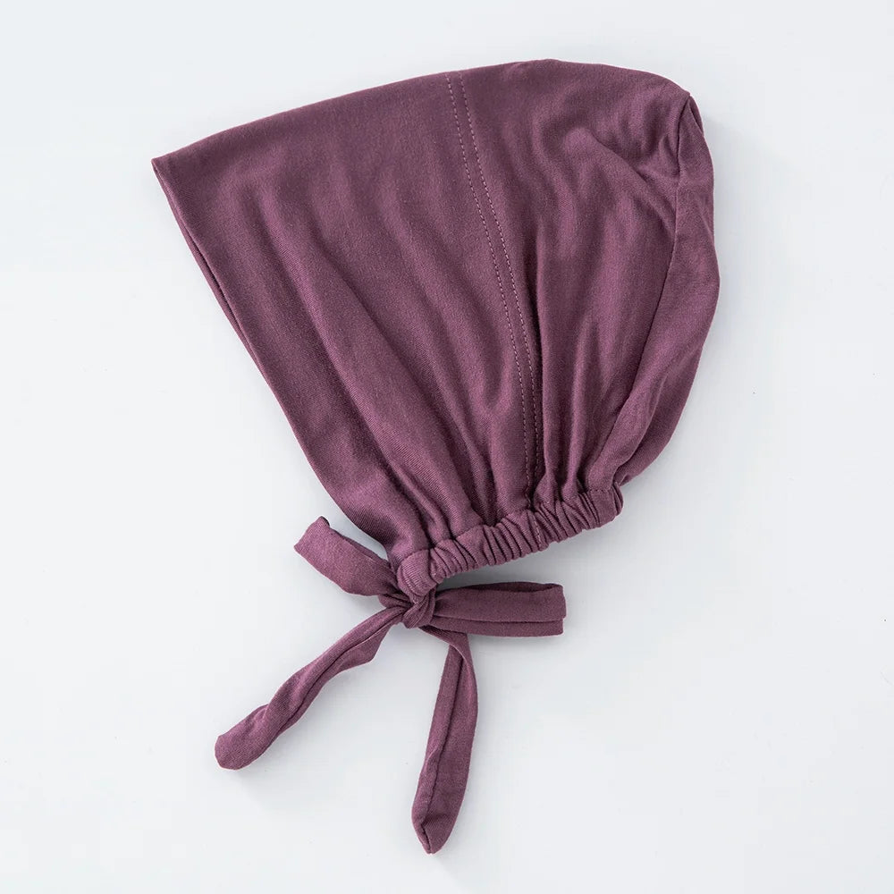 82 Colors Tie-Back Undercaps Fashion Women's Inner Hijab Muslim Cap Bonnet Plain Islamic Cotton Spandex Jersey DEW Underscarf