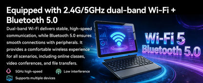 2-in-1 10.1 Inch Tablet Laptop Intel 6500Y 8GB+256GB SSD 1280*800 350Nits Windows 11 Type-C USB3.0 micro HDMI Wifi5 BNCF W1001