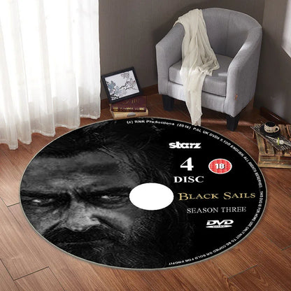 Game CD Rug Round Mat Circle Carpet Bath Mat Black Mat Home Decoration Rugs for Kitchen Carpets for Living Room custom carpet