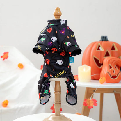 Girl Halloween Pajamas Apparel For Small Dogs Chest Closed Pet Indoor Home Wear Clothes Overall Tracksuit Chihuahua Yorkshire