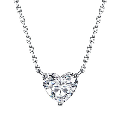 Certified 1-3Carat Heart Cut Moissanite Pendant Necklaces for Woman S925 Silver Plated 18k Gold Solitaire Lab Diamond Neckchain