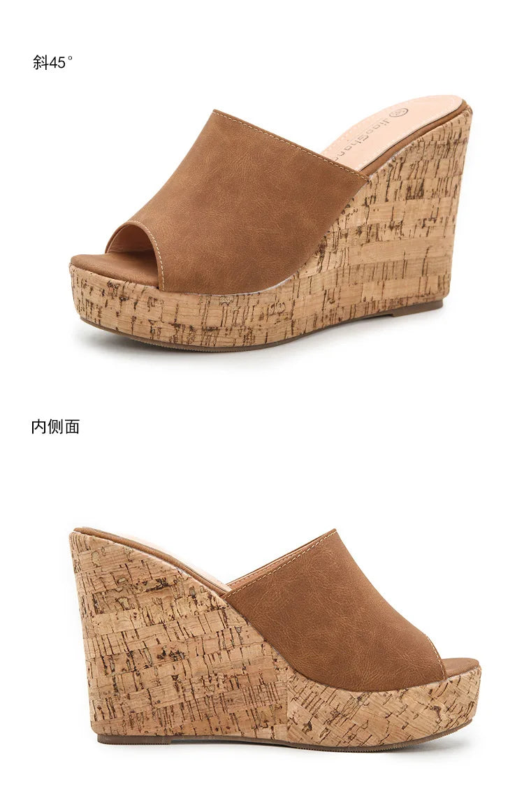 11CM Super High Heels Platform Sandals Women Wedges Open Toe Shoes Ladies Summer Slip On Slippers Beach Slides Femmes Sandalias