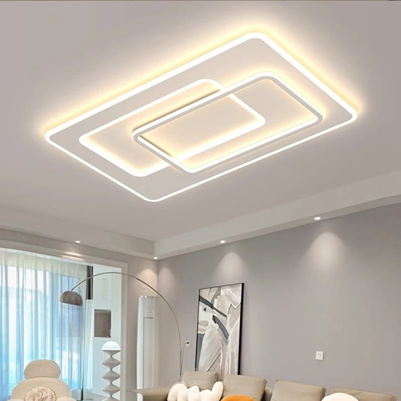 Modern LED Ceiling Lamp Square Ultrathin Living Room Lights with Remote Control Bedroom Study Dining Home Decor Lighting Fixture