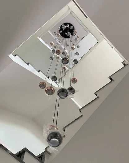 Modern Crystal stair chandelier lights indoor lighting Ceiling lamp hanging light led Chandeliers for living room indoor lightin