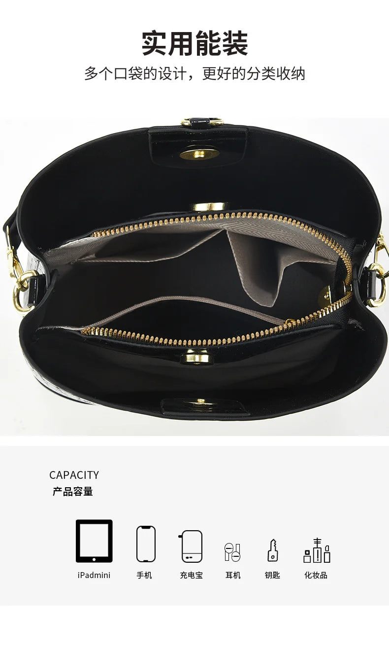 Retro PU Leather Purses and Handbags 2025 Shoudler Bags for Women Luxury Designer Women Crossbody Bucket Bag Sac A Main