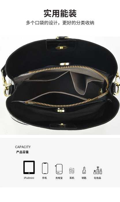Retro PU Leather Purses and Handbags 2025 Shoudler Bags for Women Luxury Designer Women Crossbody Bucket Bag Sac A Main