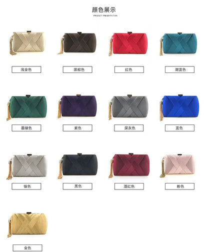 2024 New Fashion Women Evening Bags Tassel Ladies Clutch Purse Shoulder Chain Wedding Party Handbags Bags