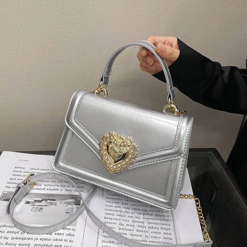Light Luxury Burgundy Handbags for Women Trendy Versatile Buckle Flip Shoulder Bags Female Casual Commuting Chain Crossbody Bag