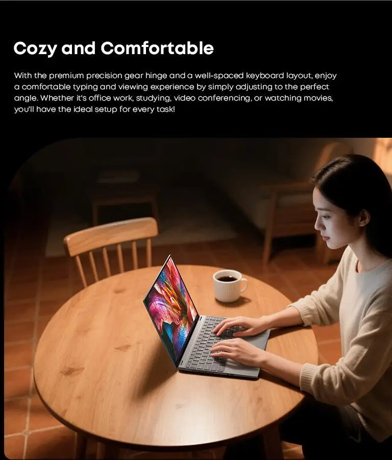 CHUWI FreeBook 2-in-1 Laptop IntelN150 13.4'' Touch 2.5K Screen 16GB LPDDR5 RAM 512GB SSD WiFi6 BT5.2 Convenient Office Notebook