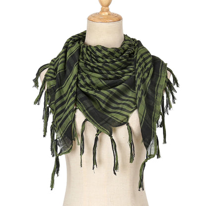 2024 New Plaid Hijab Scarf for Men and Women Arab Desert Headscarf Soft Tactical Hiking Scarves Unisex Turban Military Shawl