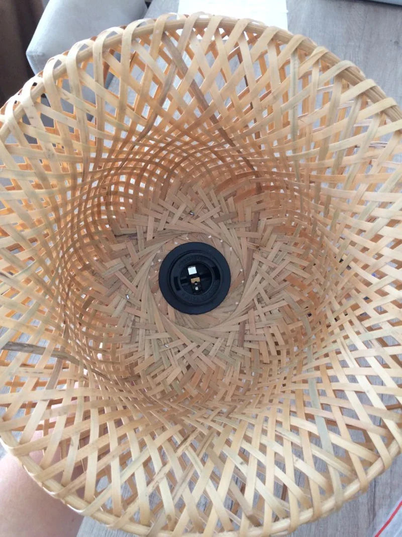 2025 Newest Bamboo Pendant Lamps Ceiling Lights Rattan Wicker Lustre Hand Knit Braiding Suspended Home Dining Braided Decor Hot