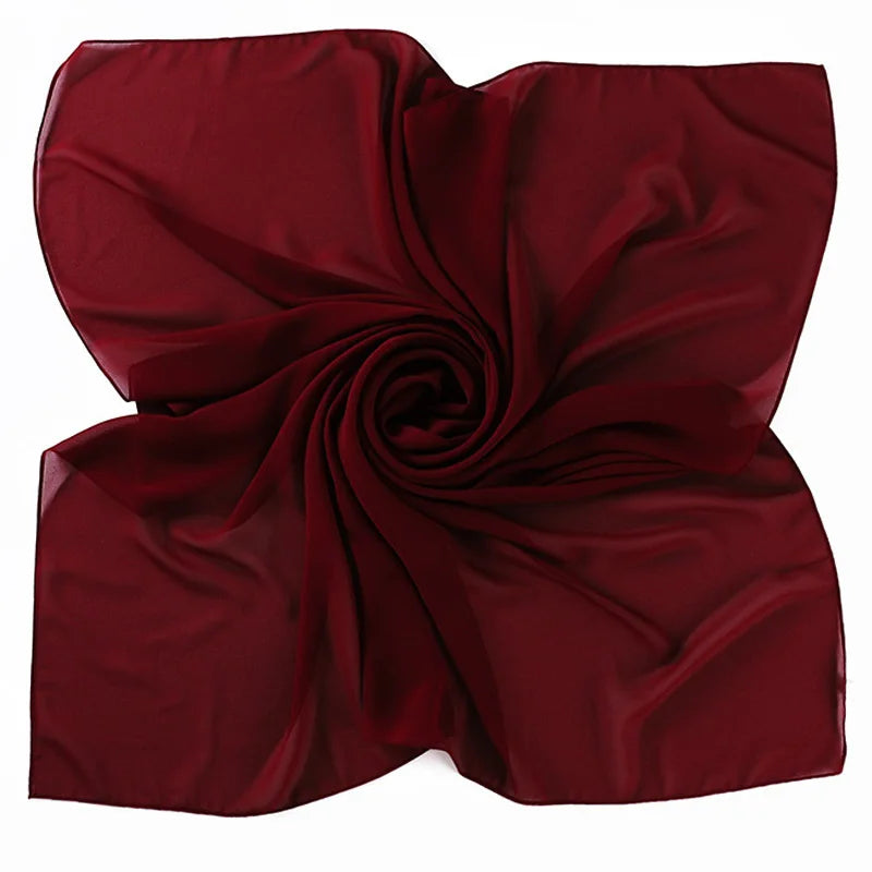 90*90CM Headwrap Heavy Chiffon Square Scarf Muslim Hijabs Women Underscarf Fashion Casual Plain Color Hijab